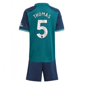 Arsenal Thomas Partey #5 kläder Barn 2023-24 Tredje Tröja Kortärmad (+ korta byxor)
